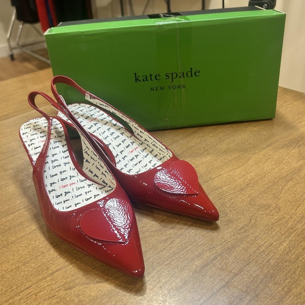 Kate Spade New York Shoes Womens Size 6 Red Lover SB Kitten Slingback Pumps NIB